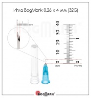 . Общие характеристики иглы для мезотерапии BogMark 0,26х4 [32G]